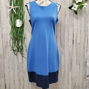 Kenneth Cole Sheath Dress Blue Black Size Large